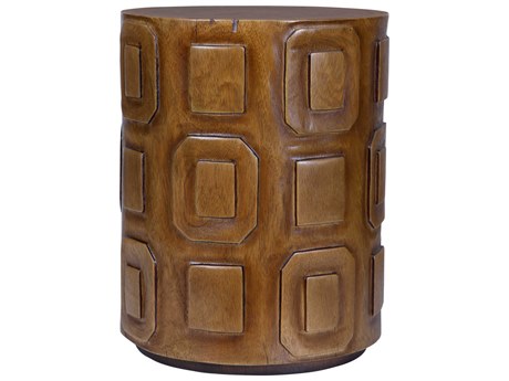 Uttermost Alson Round Wood Natural End Table