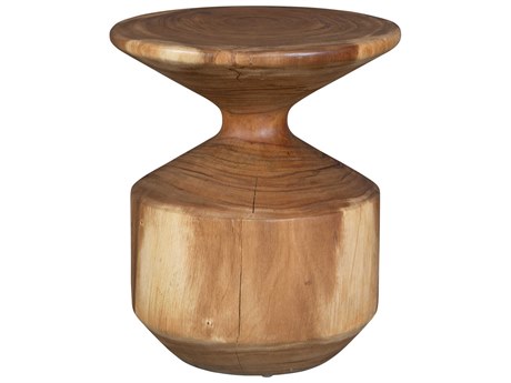 Uttermost Lynx Round Wood Natural End Table