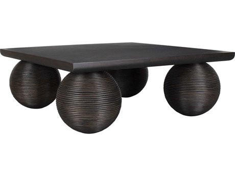 Uttermost Kasson Square Wood Distressed Black Coffee Table