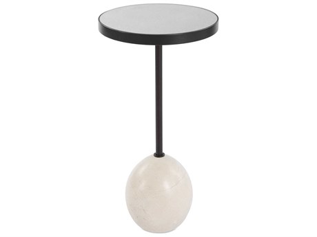 Uttermost Odesa Round Mirror Bronze End Table