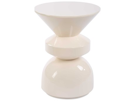 Uttermost Lyford Round Wood Lacquer Cream End Table