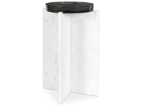 Uttermost Outdoor Olina White Stone Round End Table