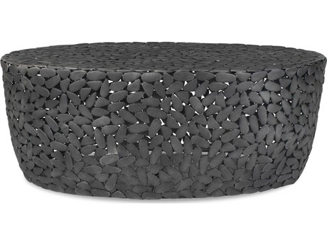 Uttermost Outdoor Rivington Black Aluminum Oval Coffee Table