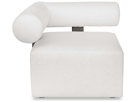Uttermost Outdoor Bolster Back Java Black Oyster White Aluminum Cushion Lounge Chair