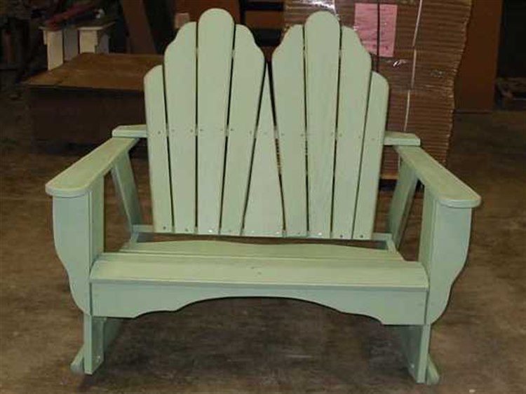 Uwharrie Chair Fanback Wood 2 Seater Rocking Loveseat 52Wx36Dx45H