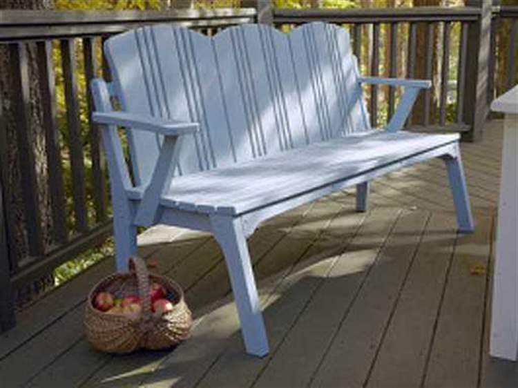 Uwharrie Chair Carolina Preserves Wood 4-Seat Bench w/ Back