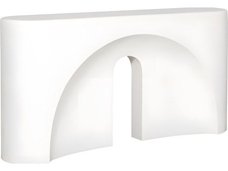 Vanguard Furniture Dorian Stone Cast White Rectangular Console Table