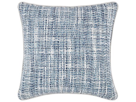Villa by Classic Home Baxter Blue Ivory Throw Pillow