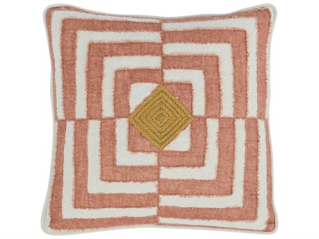 Villa by Classic Home Claire Natural Smokey Salmon Throw Pillow