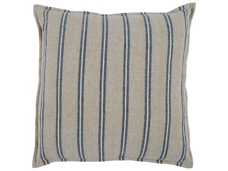 Villa by Classic Home Demi Natural Blue Throw Pillow