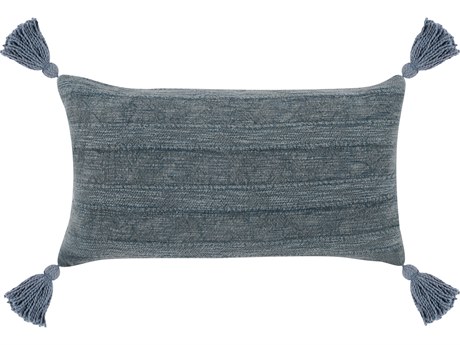 Villa by Classic Home Desi Blue Throw Pillow