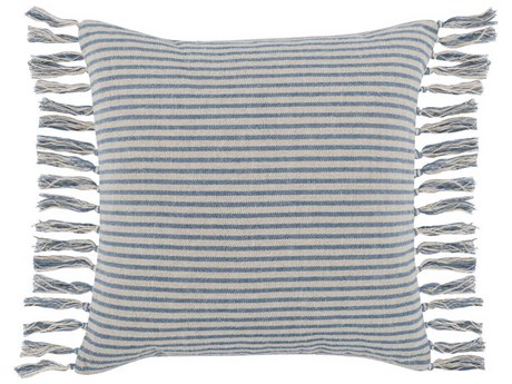 Villa by Classic Home Benny Blue Natural Throw Pillow