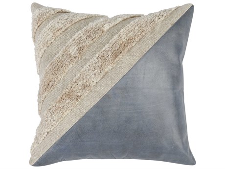 Villa by Classic Home Arona Ivory Blue Throw Pillow