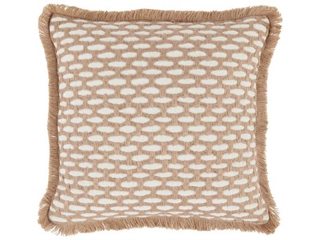 Villa by Classic Home Timber Natural Ivory Throw Pillow