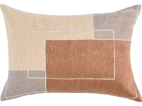 Villa by Classic Home Reid Penny Brown Throw Pillow