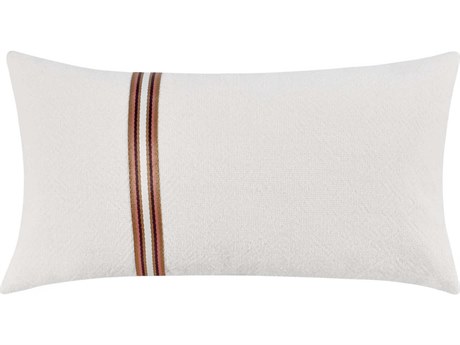 Villa by Classic Home Ralph Ivory Sangria Red Throw Pillow