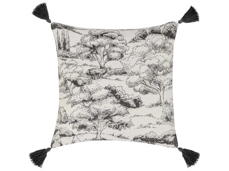 Villa by Classic Home Stonework Gray Throw Pillow
