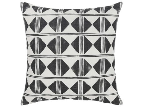 Villa by Classic Home Nubia Black White Throw Pillow