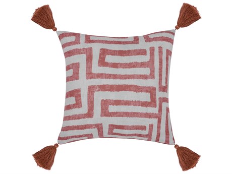 Villa by Classic Home Karo Red Throw Pillow