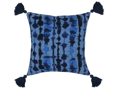Villa by Classic Home Terranea Blue Throw Pillow