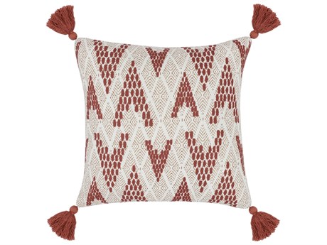 Villa by Classic Home Sanibel Red Throw Pillow