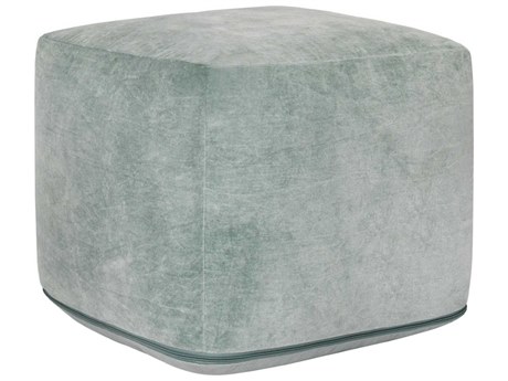 Villa by Classic Home Heirloom Green Upholstered Pouf