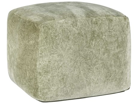 Villa by Classic Home Heirloom Sage Green Upholstered Pouf