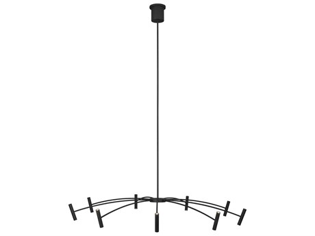 Visual Comfort Modern Aerial 1-Light Matte Black Chandelier