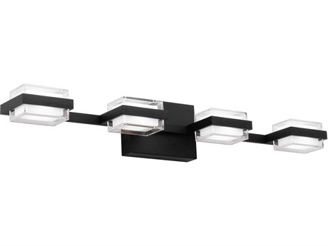 Visual Comfort Modern Kamden 4-Light Nightshade Black Vanity Light