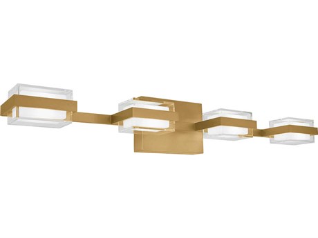 Visual Comfort Modern Kamden 4-Light Natural Brass Vanity Light