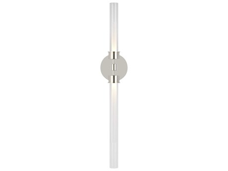 Visual Comfort Modern Linger 2-Light Polished Nickel Wall Sconce