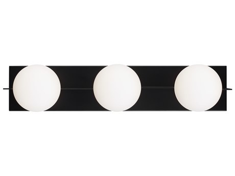 Visual Comfort Modern Orbel 3-Light Matte Black Vanity Light