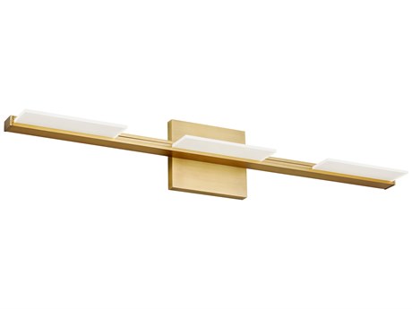 Visual Comfort Modern Tris 3-Light Aged Brass Vanity Light