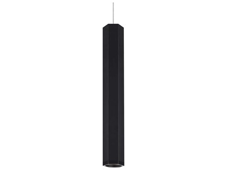 Visual Comfort Modern Blok 1-Light Matte Black Satin Nickel Cylinder Mini Pendant
