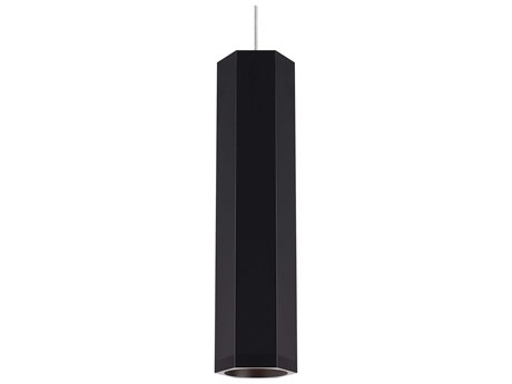 Visual Comfort Modern Blok 1-Light Matte Black Satin Nickel Cylinder Mini Pendant