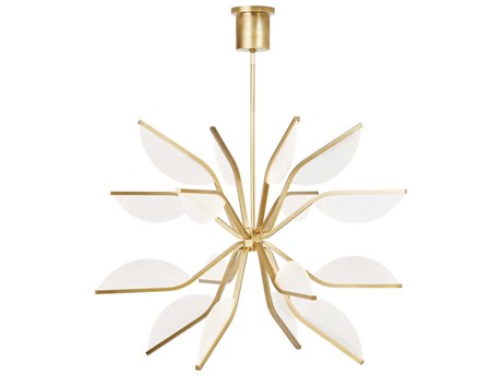 Visual Comfort Modern Belterra 1-Light Natural Brass Chandelier