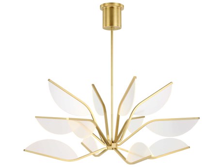 Visual Comfort Modern Belterra 1-Light Natural Brass Chandelier