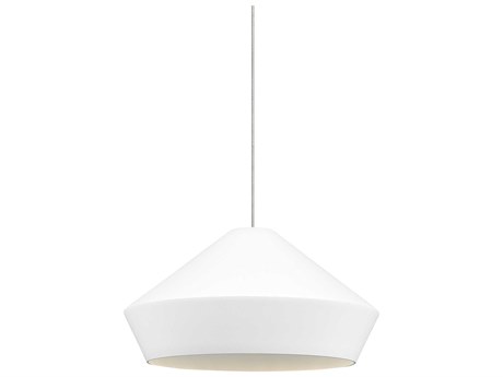 Visual Comfort Modern Brummel 1-Light Satin Nickel White Mini Pendant