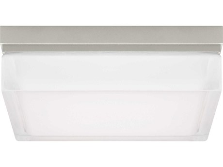 Visual Comfort Modern Boxie 1-Light Satin Nickel Flush Mount