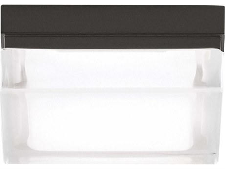 Visual Comfort Modern Boxie 1-Light Antique Bronze Flush Mount