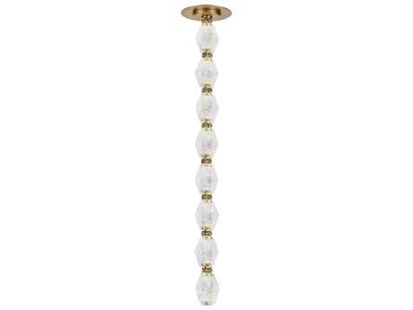 Visual Comfort Modern Collier 1-Light Natural Brass Linear Mini Pendant
