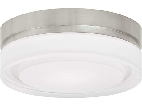 Visual Comfort Modern Cirque 1-Light Satin Nickel Flush Mount