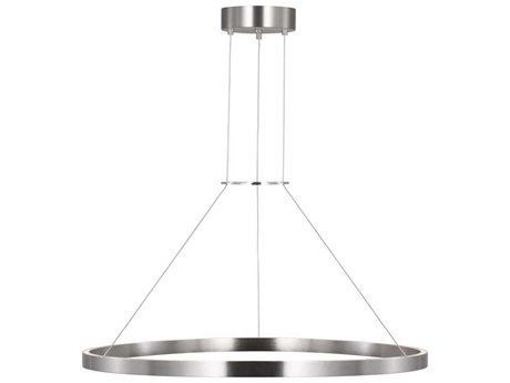 Visual Comfort Modern Fiama 1-Light Satin Nickel Round Pendant