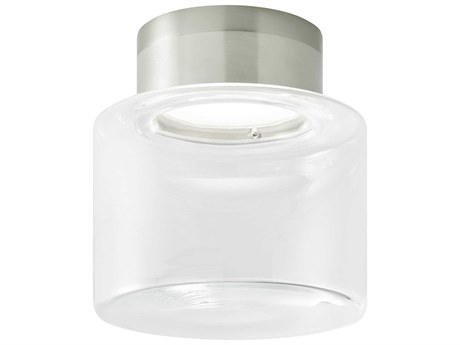 Visual Comfort Modern Casen 1-Light Satin Nickel Flush Mount