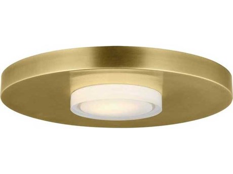 Visual Comfort Modern Castor 1-Light Natural Brass Round Flush Mount