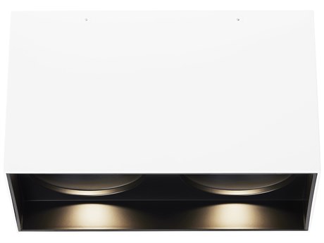 Visual Comfort Modern Exo 2-Light Matte White Black Flush Mount