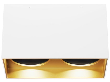 Visual Comfort Modern Exo 2-Light Matte White Gold Haze Flush Mount