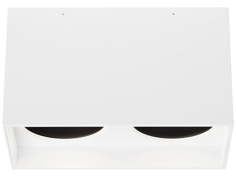 Visual Comfort Modern Exo 2-Light Matte White Flush Mount