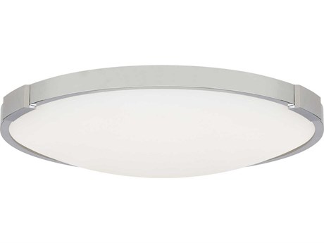 Visual Comfort Modern Lance 1-Light Chrome Bowl Flush Mount