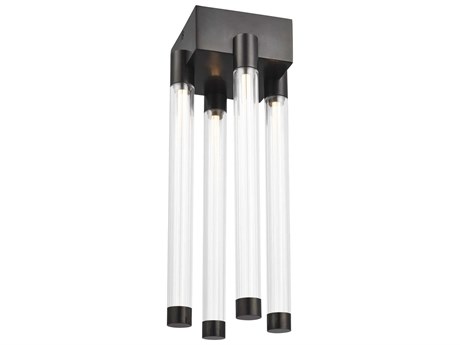 Visual Comfort Modern Phobos 4-Light Dark Bronze Flush Mount
